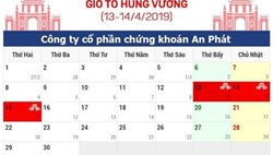 CTCP Chứng khoán An Phát thông báo nghỉ giao dịch nhân dịp Giỗ tổ Hùng Vương năm 2019