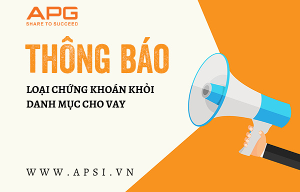 THÔNG BÁO LOẠI CHỨNG KHOÁN KHỎI DANH MỤC CHO VAY