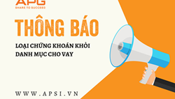 THÔNG BÁO LOẠI CHỨNG KHOÁN KHỎI DANH MỤC CHO VAY