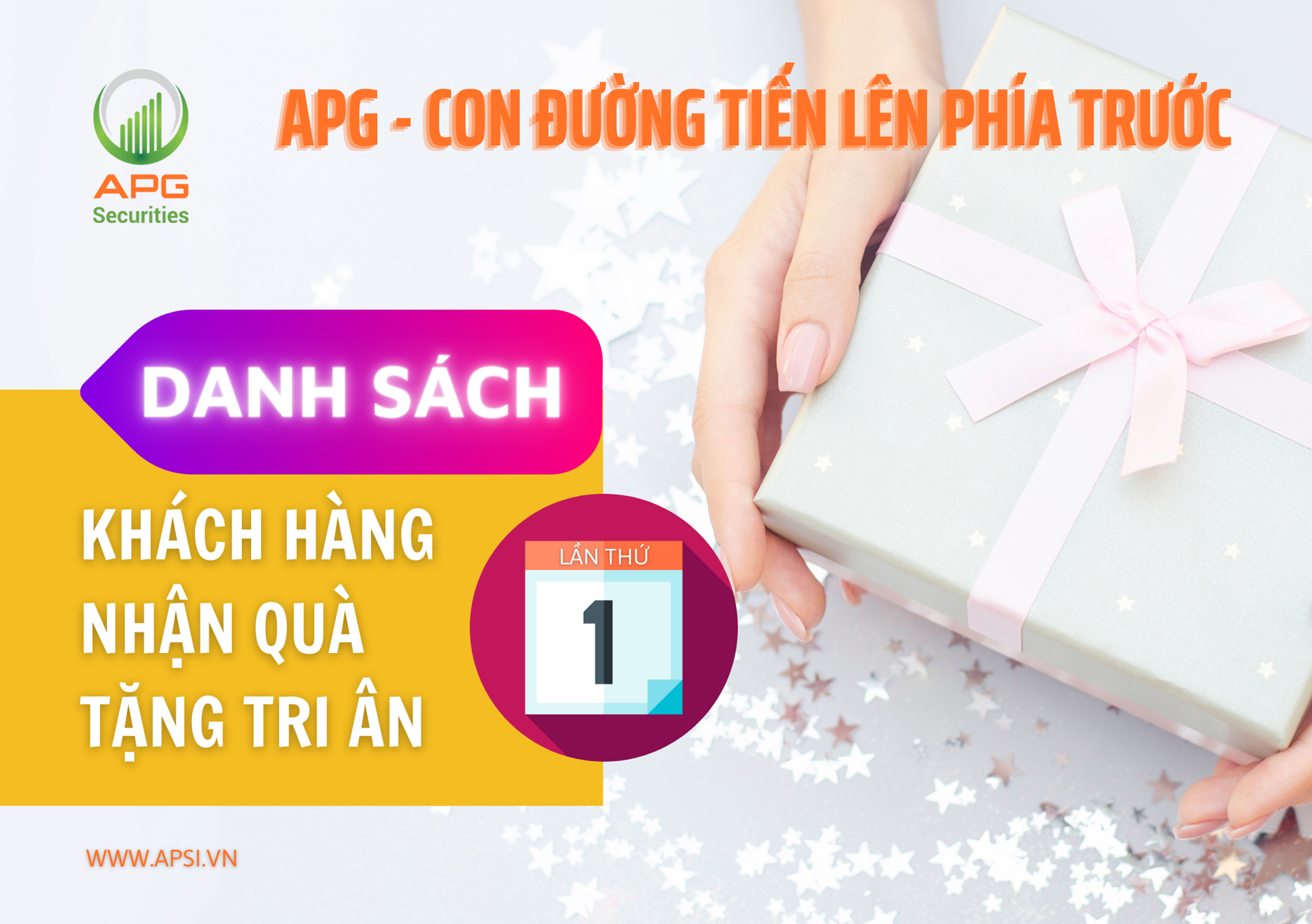 Thông báo kết quả từ ngày 05/11/2021 đến 30/11/2021 của chương trình "APG – Con đường tiến lên phía trước".