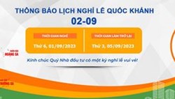 THÔNG BÁO LỊCH NGHỈ LỄ QUỐC KHÁNH 02-09